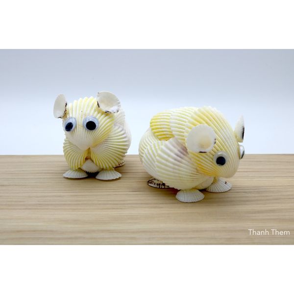  Đôi Chuột Hamster, Hàng Thủ Công, Làm Từ Vỏ ốc Sò Dương, Dùng Để Trang Trí 