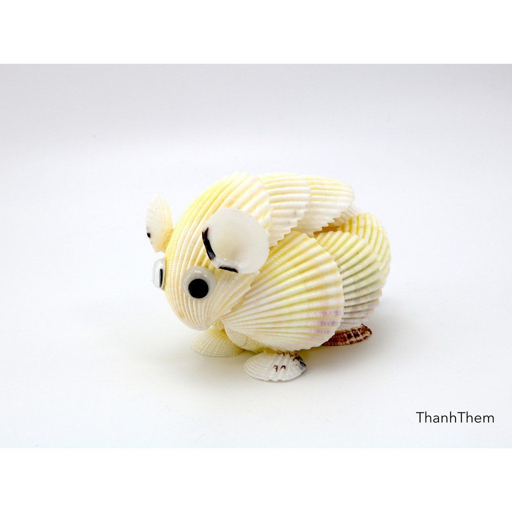 Đôi Chuột Hamster, Hàng Thủ Công, Làm Từ Vỏ ốc Sò Dương, Dùng Để Trang Trí