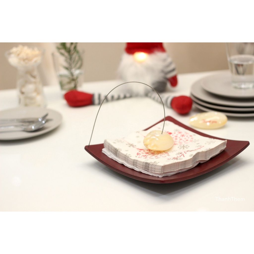 Dĩa Đựng Khăn Giấy Xanh, Xám, Đỏ. Hàng Decor Tuyệt phong cách.