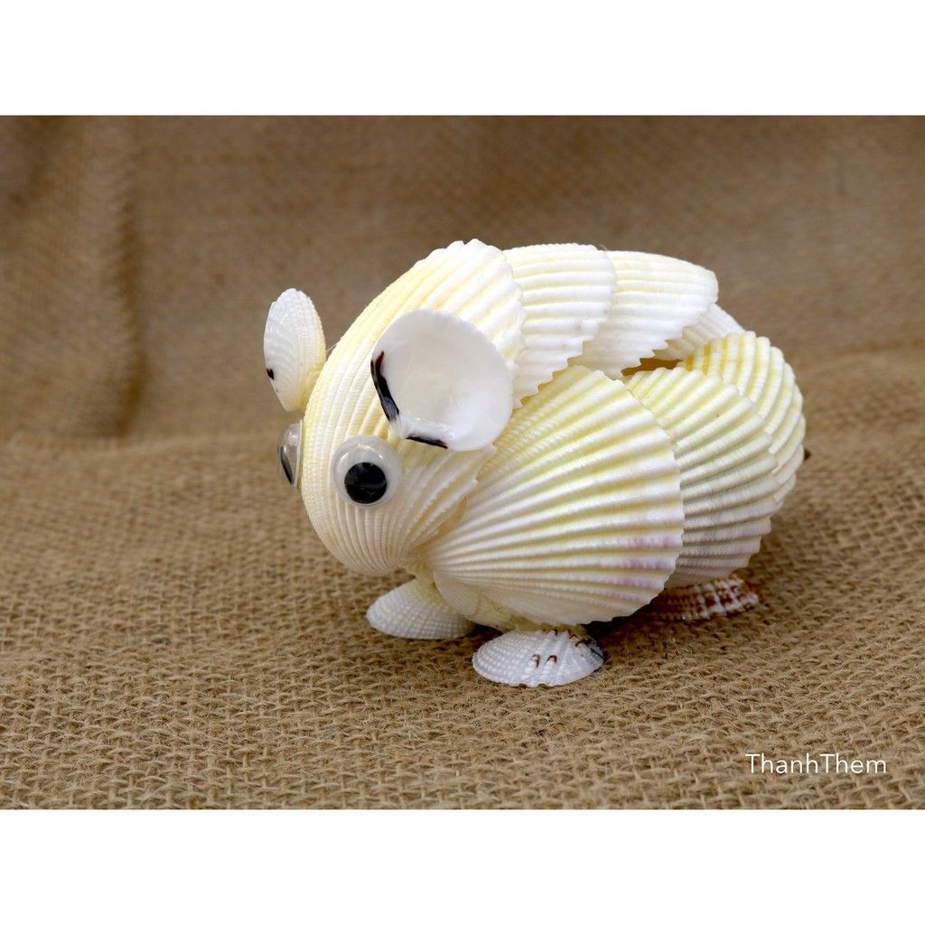 Đôi Chuột Hamster, Hàng Thủ Công, Làm Từ Vỏ ốc Sò Dương, Dùng Để Trang Trí