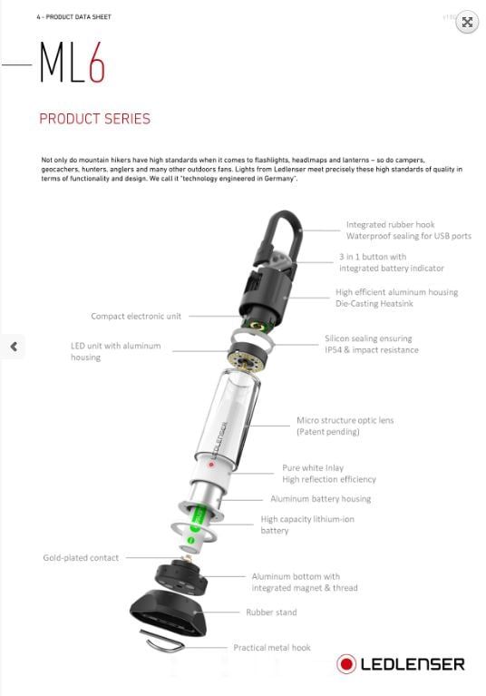 ĐÈN PIN CẮM TRẠI LEDLENSER ML6