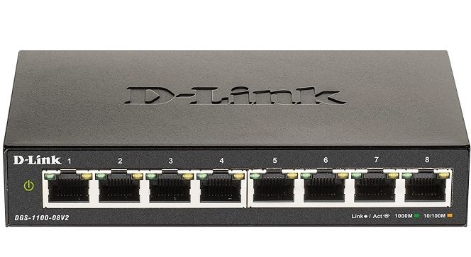 Thiết bị chuyển mạch Dlink 8-Port Gigabit Smart Managed Switch D-Link DGS-1100-08V2