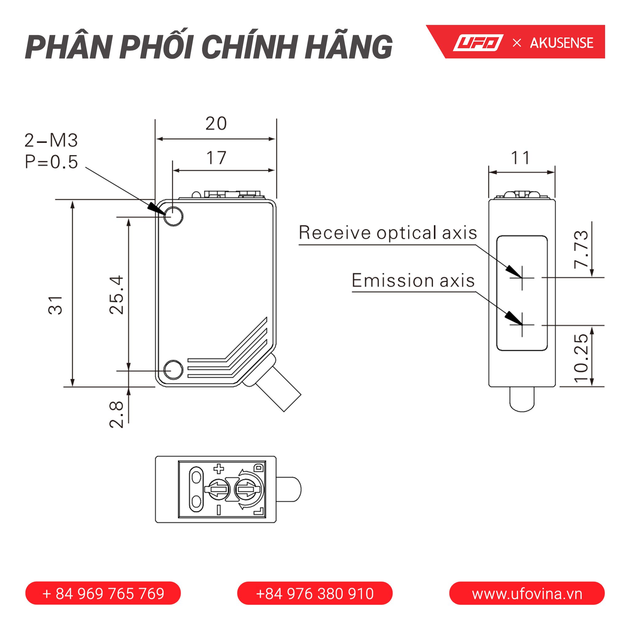 Akusense Background Suppression Sensor ESB-S10N