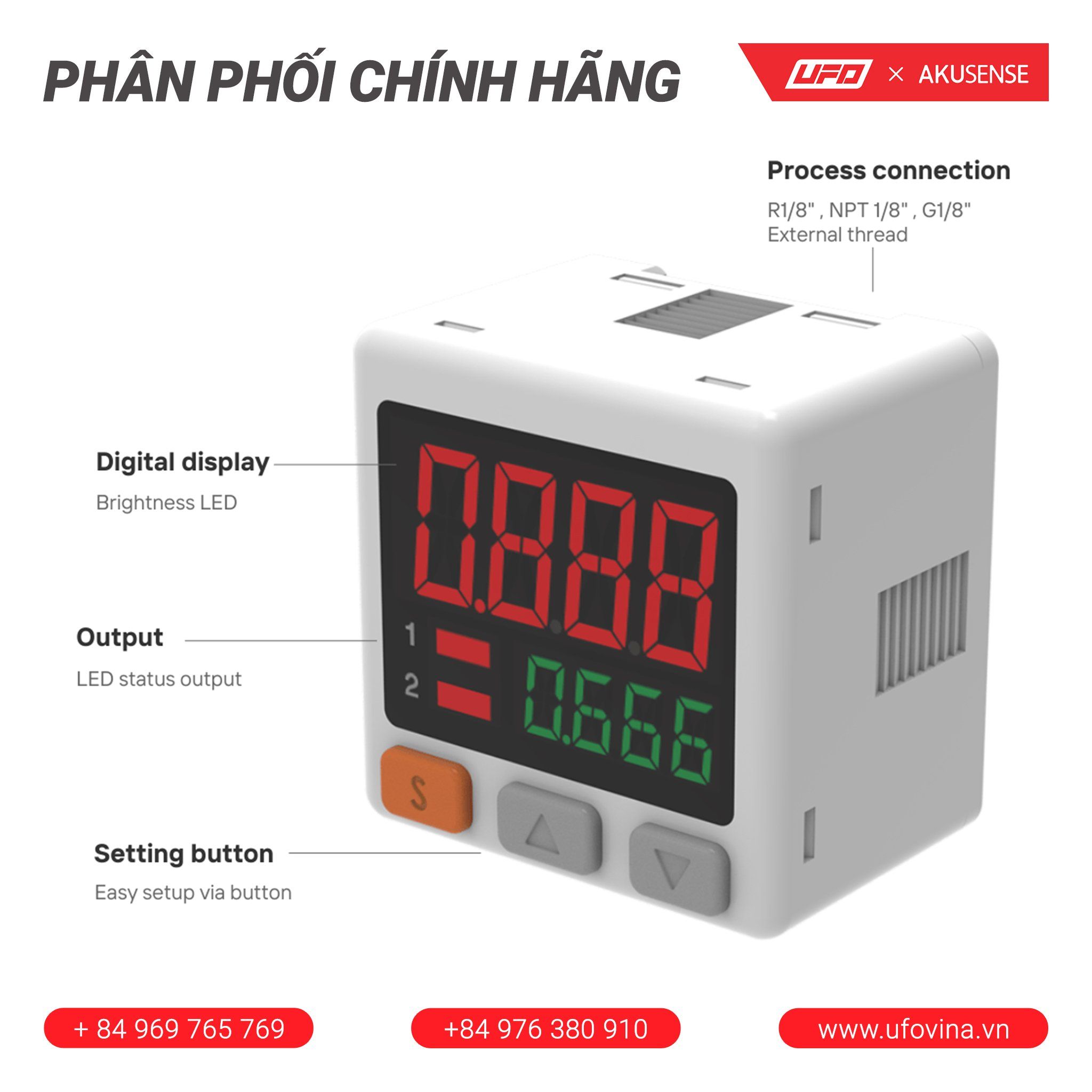 Akusense Digital pressure switch UF-24-MQ-20DVN-E