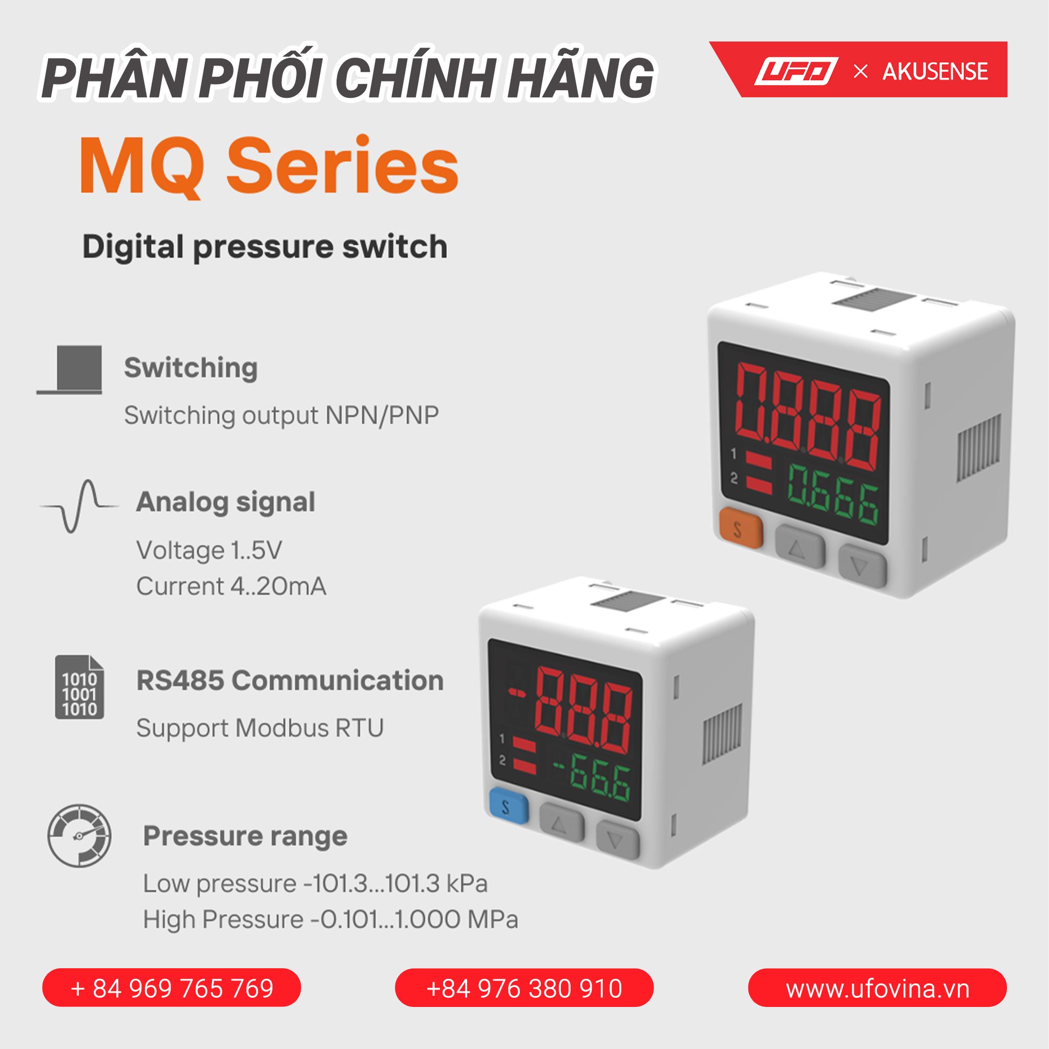 Akusense Digital pressure switch UF-24-MQ-20DVN-E