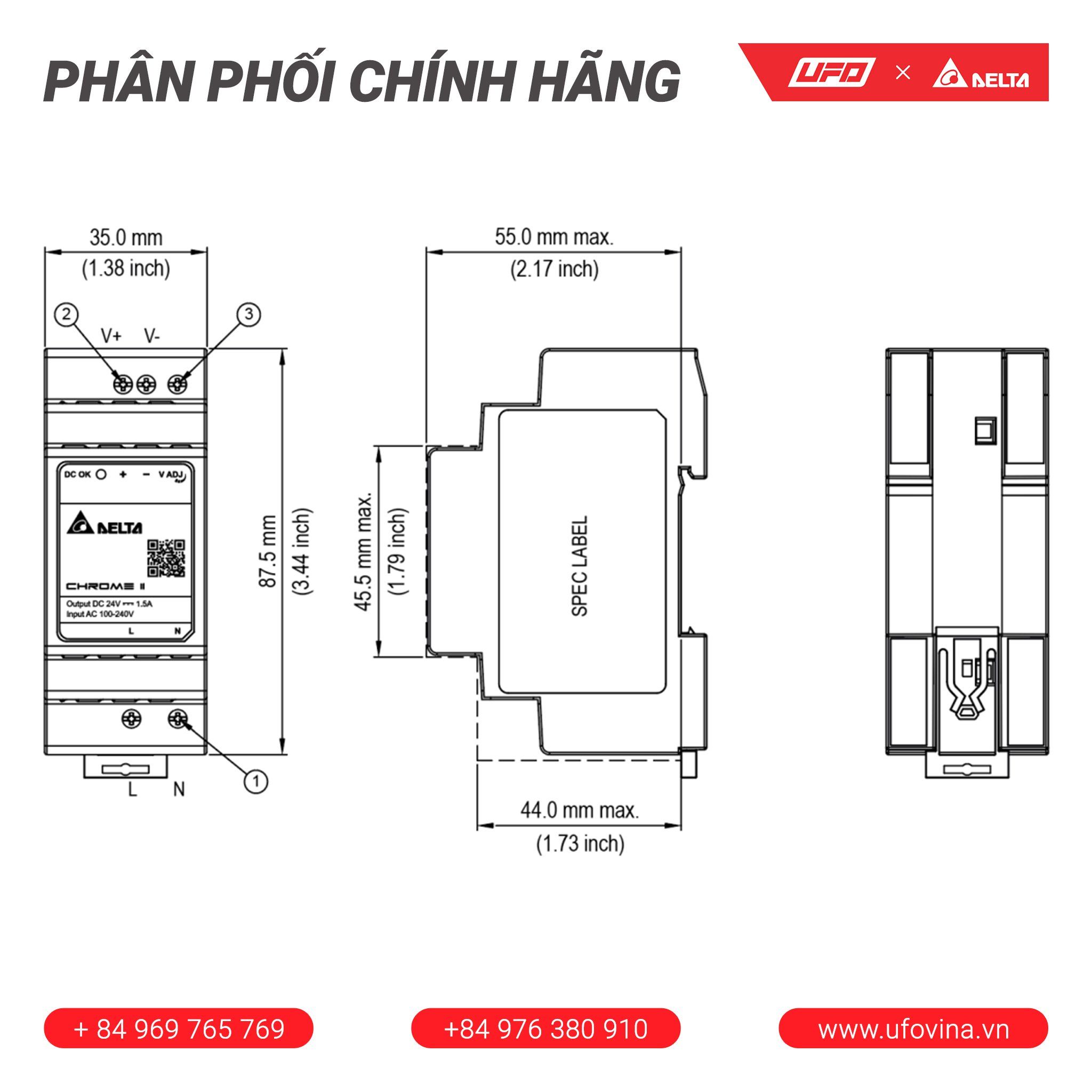 Bộ nguồn Delta - DRC-24V030W1RZ