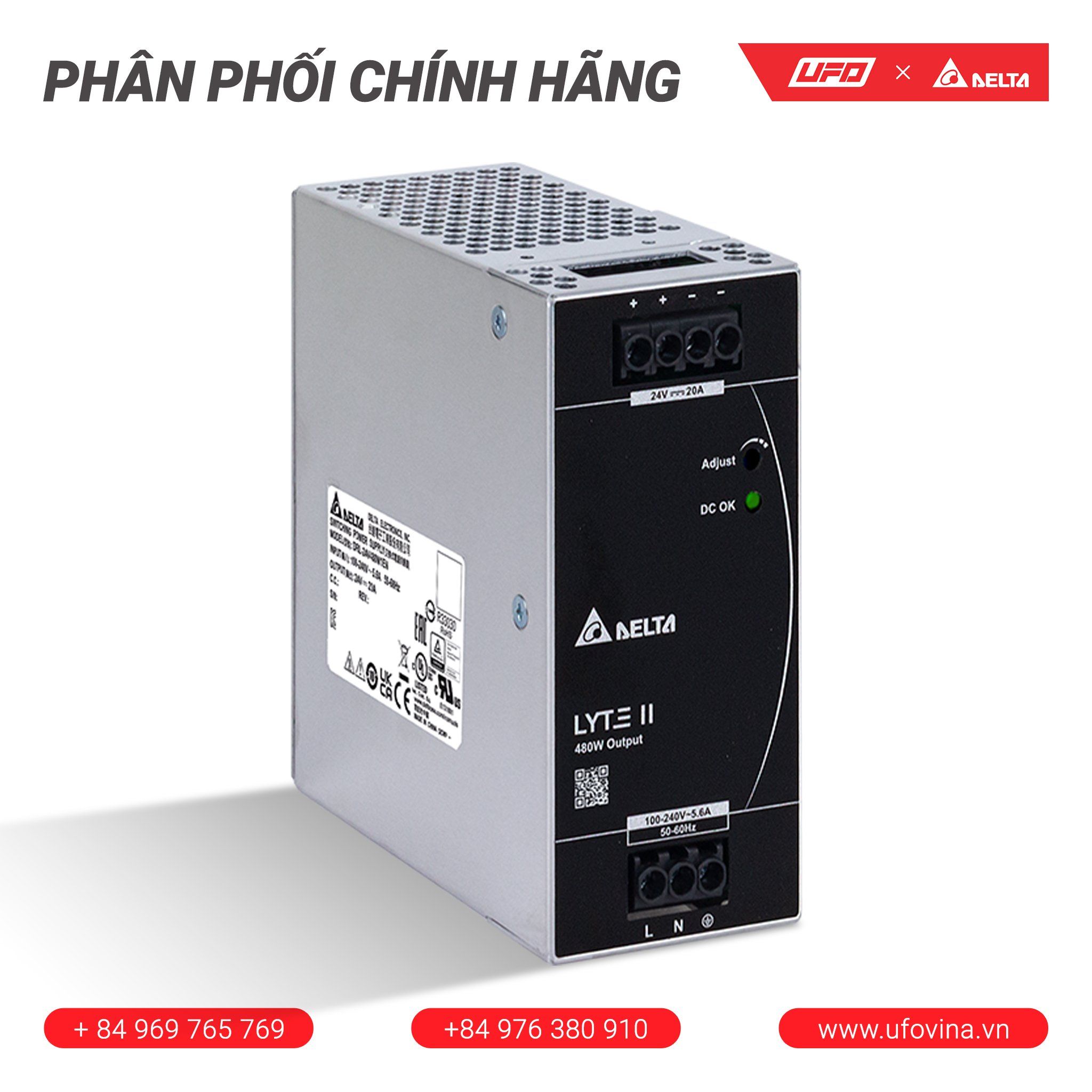 Bộ Nguồn Delta DRL-24V480W1EN 20A
