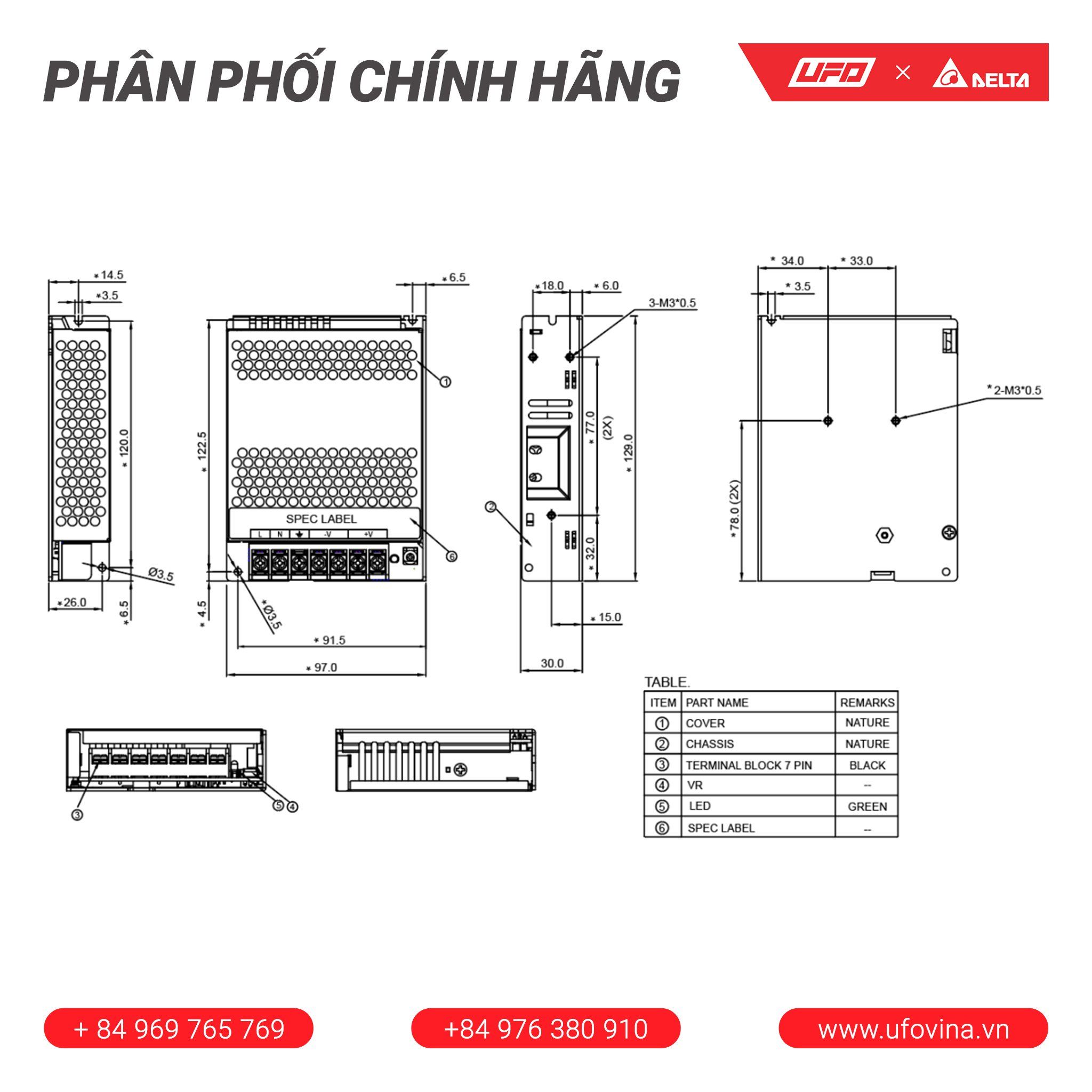 Bộ nguồn Delta - PMT-24V150W2BA