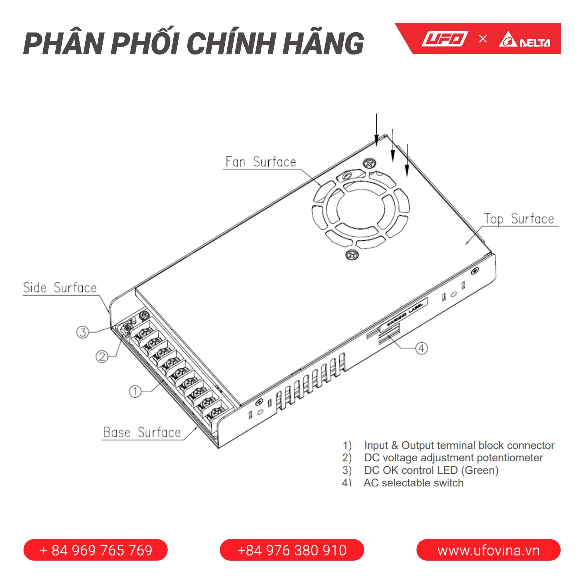 Bộ nguồn Delta - PMT-24V350W2BR