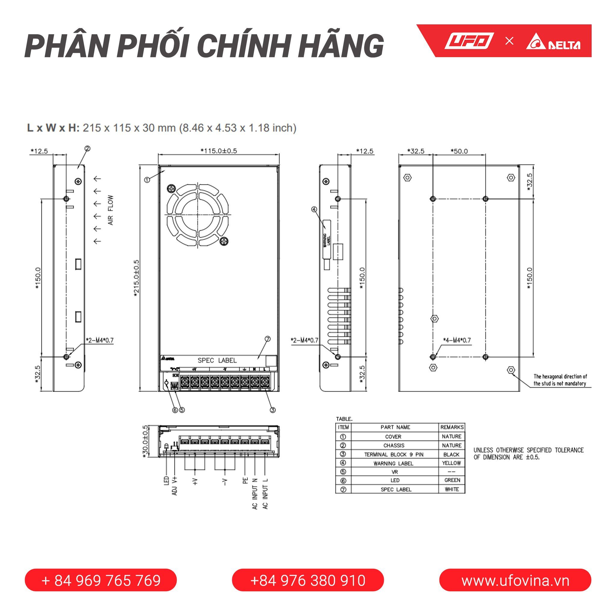 Bộ nguồn Delta - PMT-24V350W2BR