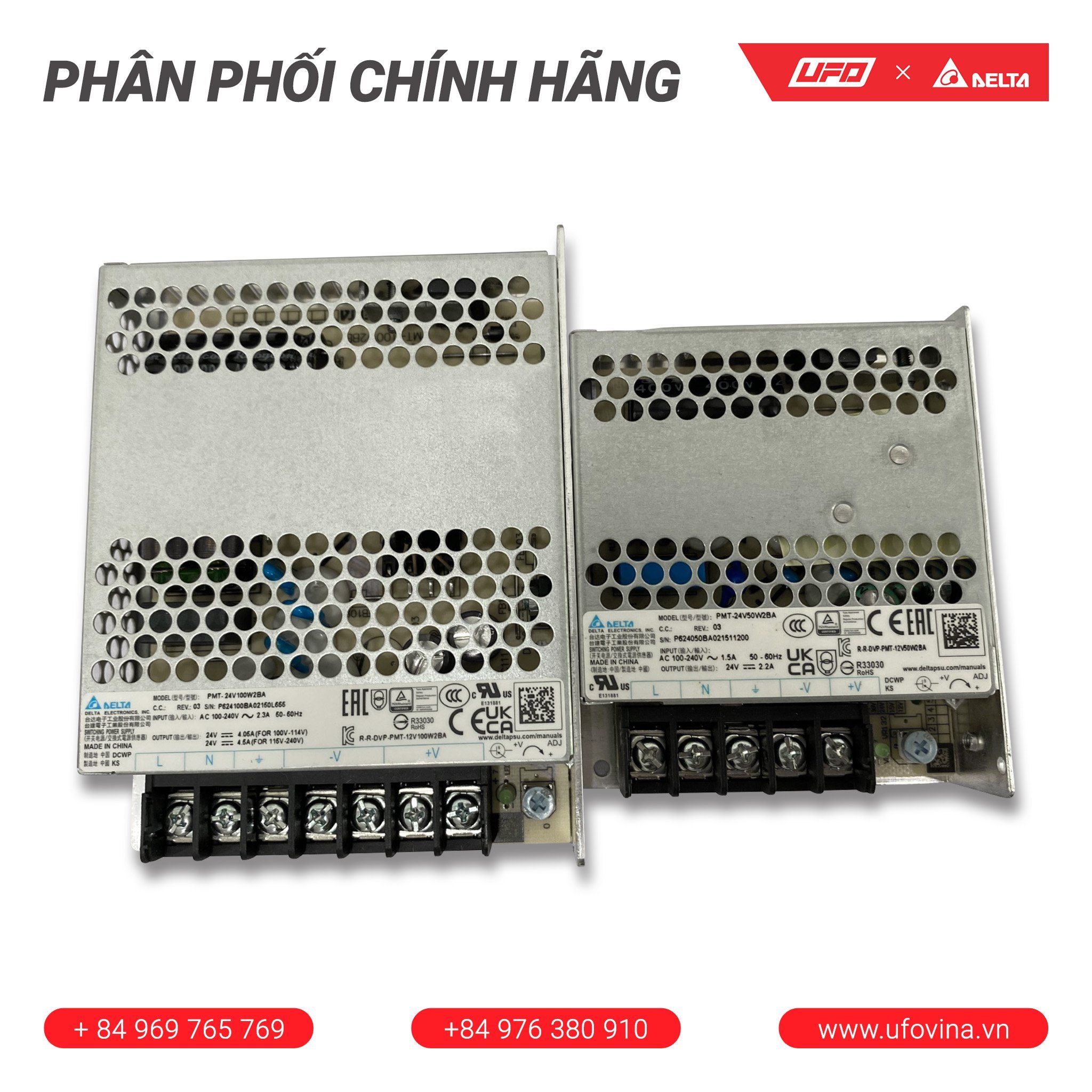 Bộ nguồn Delta PMT-24V50W2BA | PANEL MOUNT PS 24V/2.2A