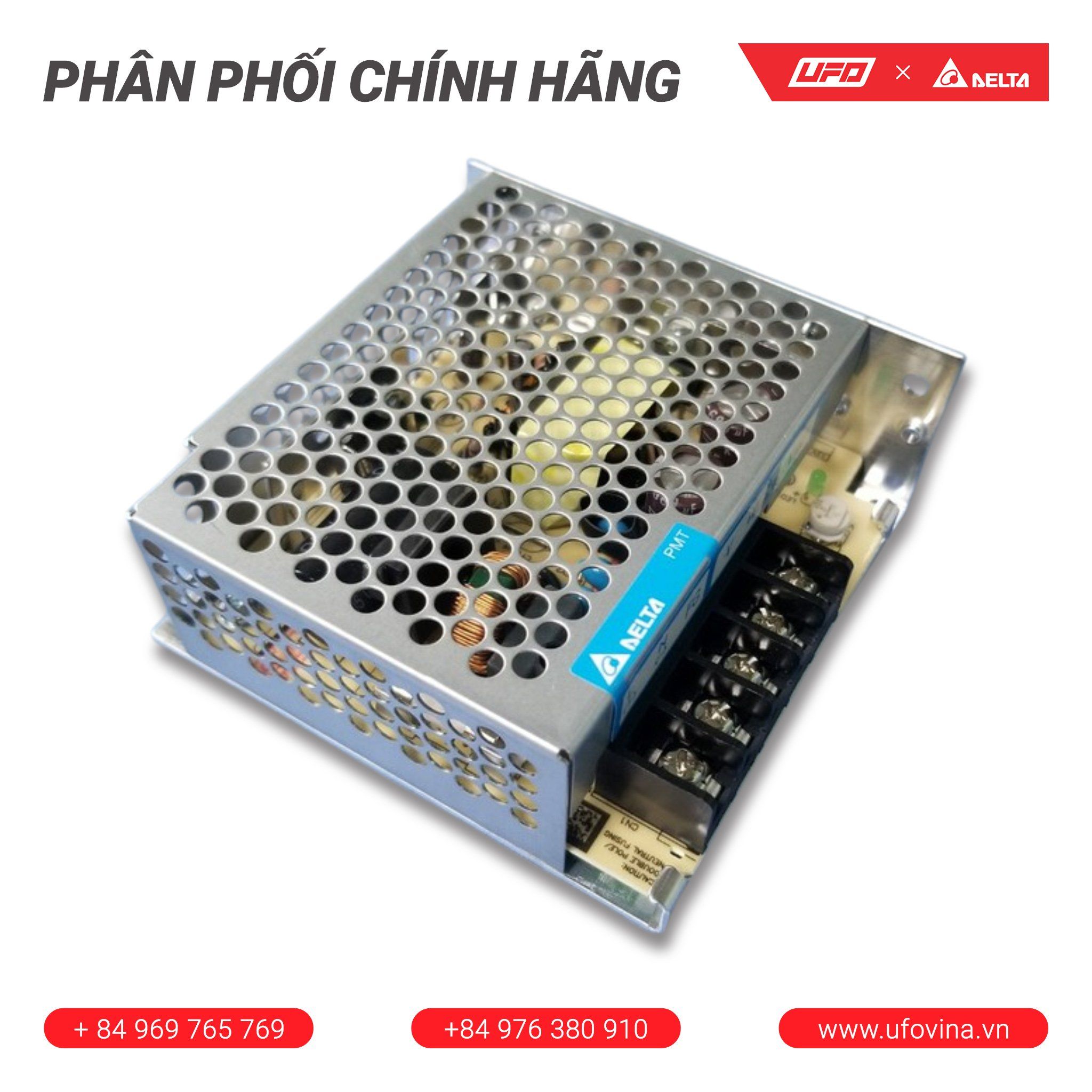 Bộ nguồn Delta PMT-24V50W2BA | PANEL MOUNT PS 24V/2.2A