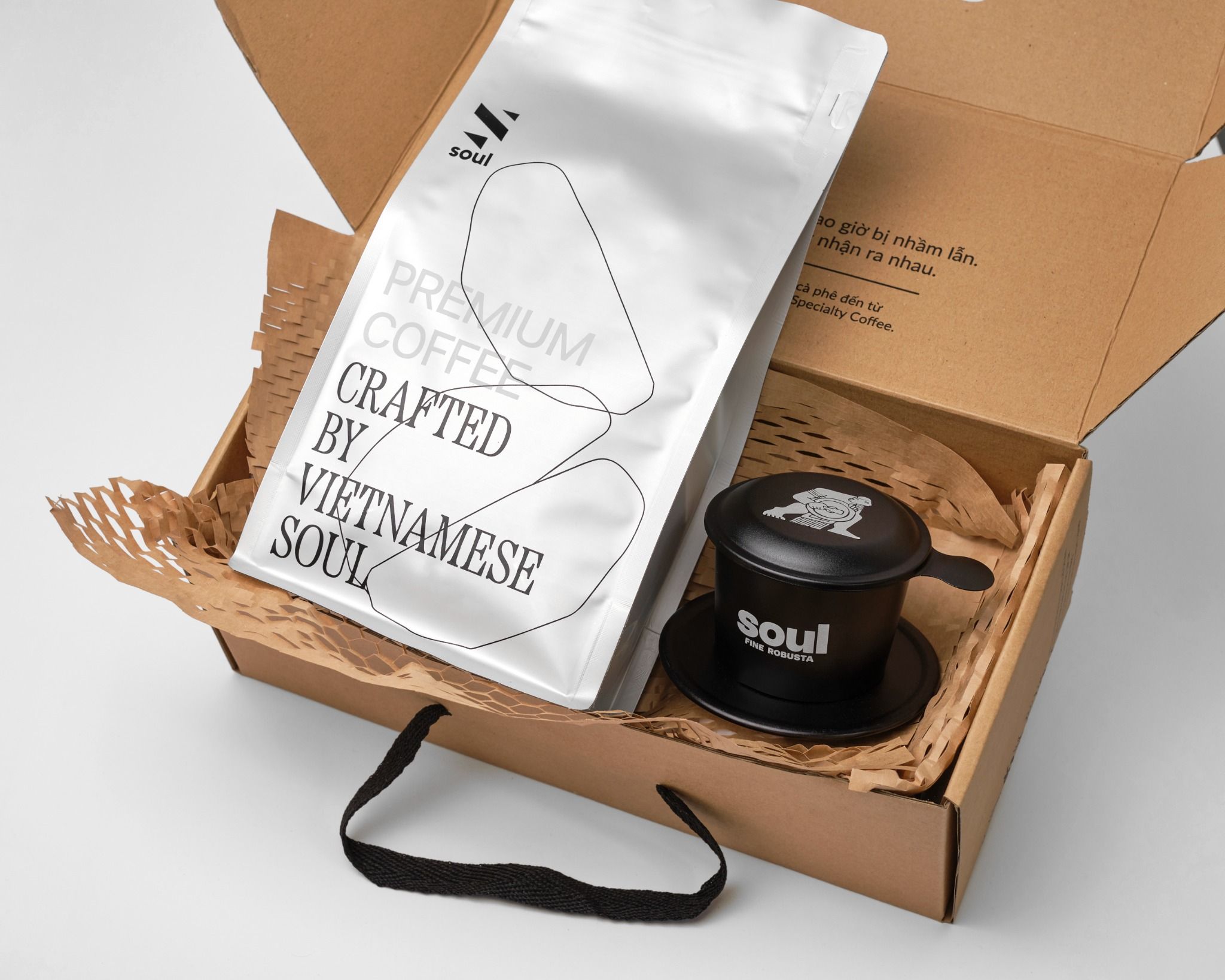 COMBO PHA PHIN 2 MÓN: HỘP QUÀ CÀ PHÊ PREMIUM ROBUSTA VÀ PHIN SOUL