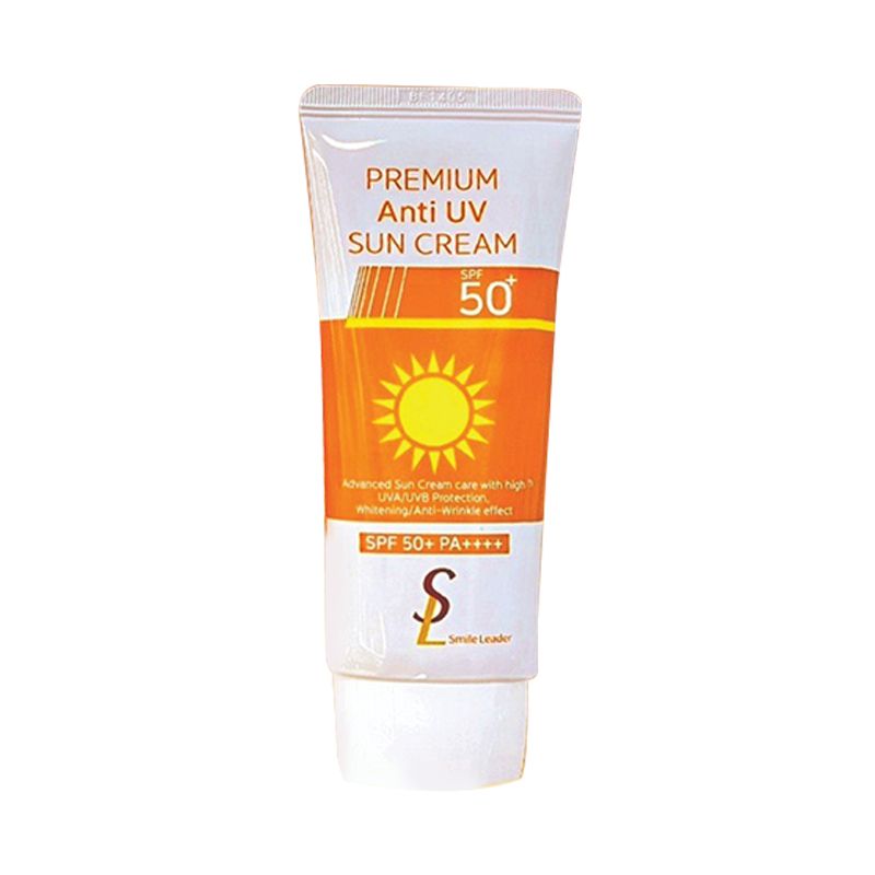 Kem Chống Nắng Ngăn Ngừa Lão Hoá Smile Leader Premium Anti UV Sun Cream SPF 50+ PA++++ 60ml Dành cho da khô, lão hóa (màu cam)