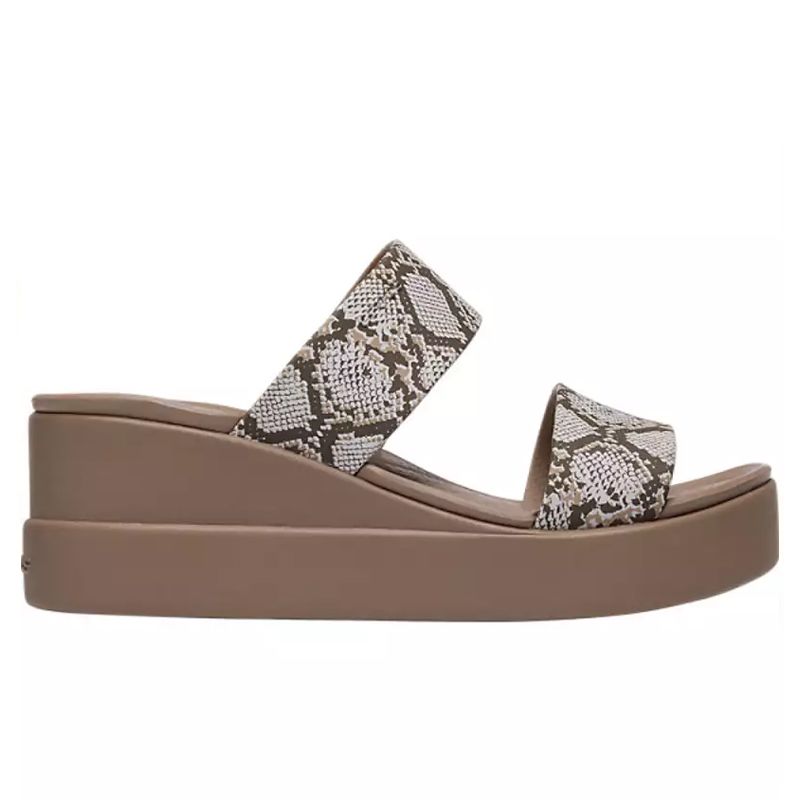 Dép Quai Ngang Đế Xuồng Nữ Crocs FW Brooklyn Mid Wedge W Multi/stu 206219-93T