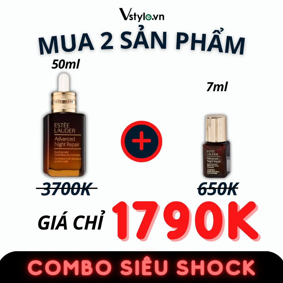 Combo Tinh Chất Phục Hồi Chống Lão Hóa Thế Hệ Mới Estee Lauder ANR Synchronized Multi-Recovery Complex Serum 50ml Và Tinh Chất Phục Hồi Chống Lão Hóa Thế Hệ Mới Estee Lauder ANR Synchronized Multi-Recovery Complex Serum 7ml