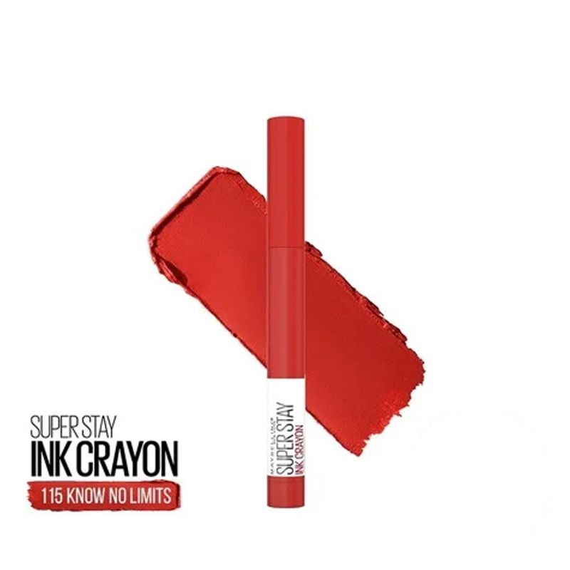 (HSD: 03/2024) Son Bút Chì Mịn Lì 8h Lâu Trôi Maybelline New York Super Stay Ink Crayon Lipstick 1.2g 115