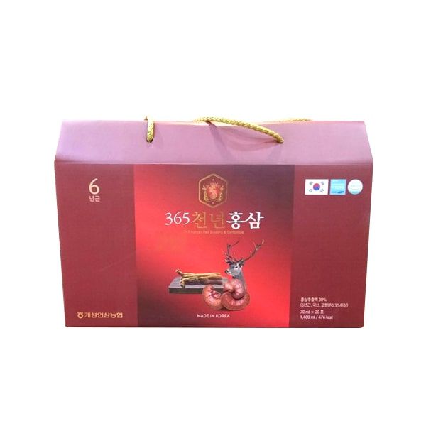 HỒNG SAM NHUNG HƯƠU LINH CHI 365 HÀN QUỐC GÓI 70ML*20