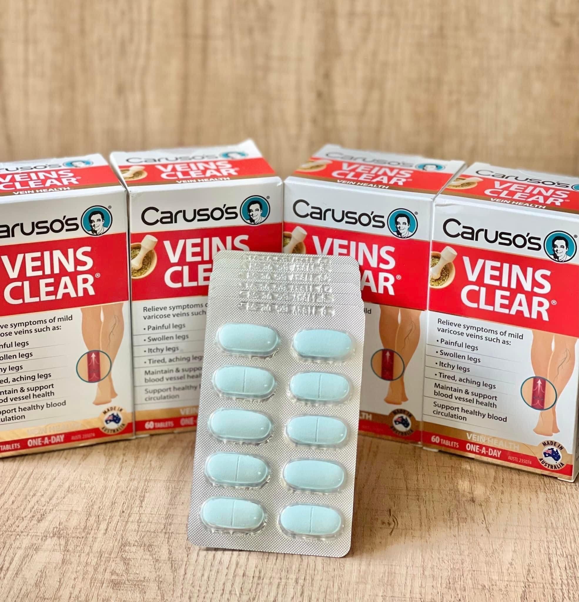  Viên uống hỗ trợ giãn tĩnh mạch Veins Clear Caruso 