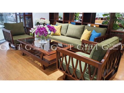 Bộ sofa Flora ba ghế và bàn trà