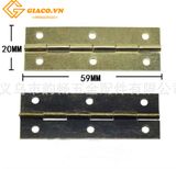Bản lề giả cổ chữ nhật 59x20mm màu vàng