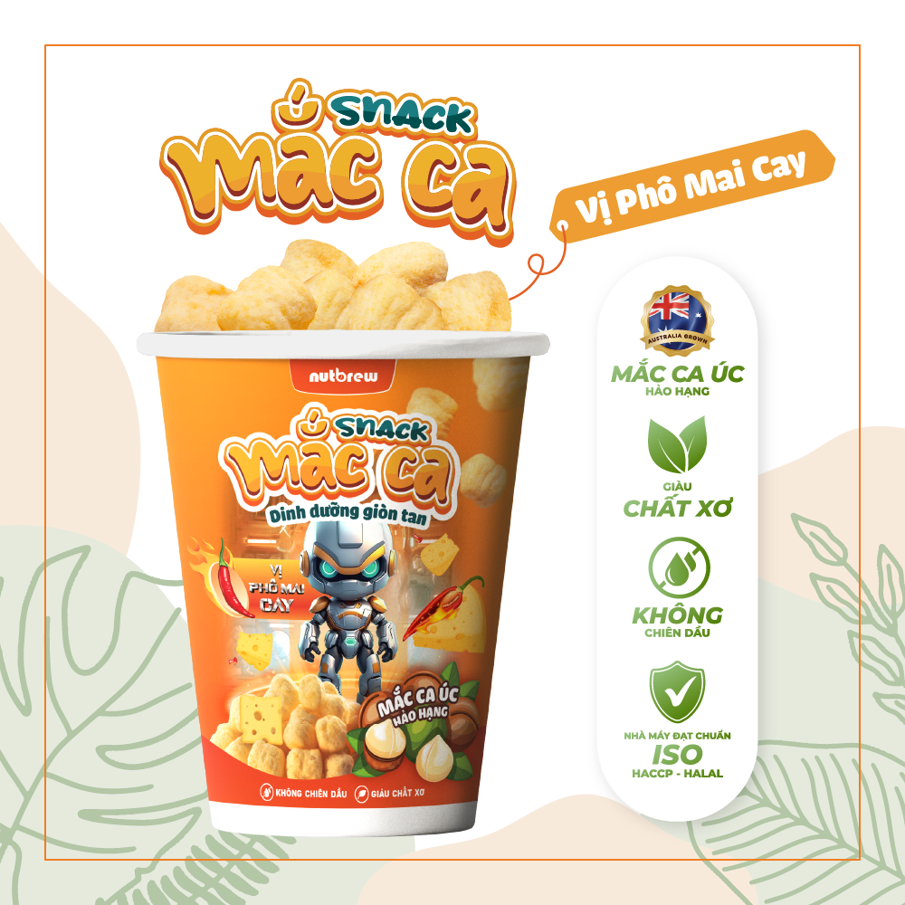 Snack Mắc Ca Nutbrew Vị Phô Mai cay 30g