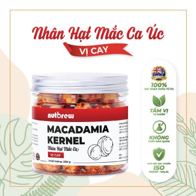  Nhân Hạt Mắc Ca Úc vị cay Nut Brew hũ 200g 