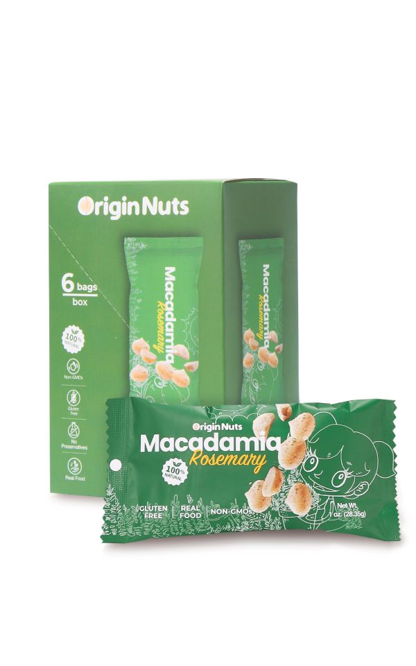 Nhân mắc ca Originnuts vị hương thảo 28gr (Hộp 6 túi)