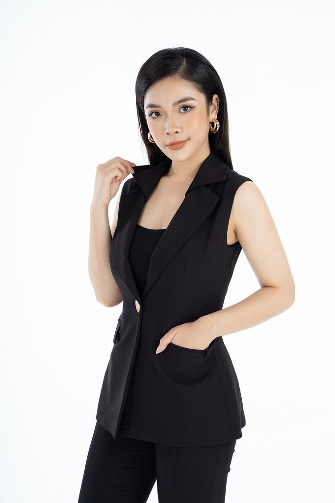 BAD52445 - Áo demi chất liệu thô dày cổ vest sát nách - PANTIO