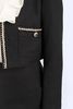 BAD92946 - Áo vest công sở vải dạ dáng croptop có lót vải lụa gió cổ tròn phối dây ren tạo kiểu thân phối túi đính cúc trang trí - PANTIO