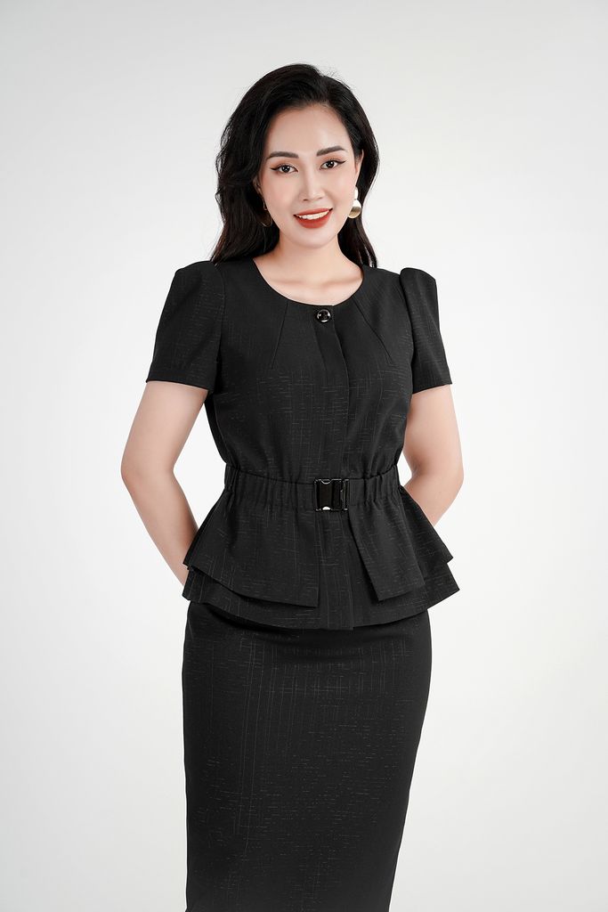 Áo peplum chất liệu tuýt-si tay bồng BAK72539 - PANTIO