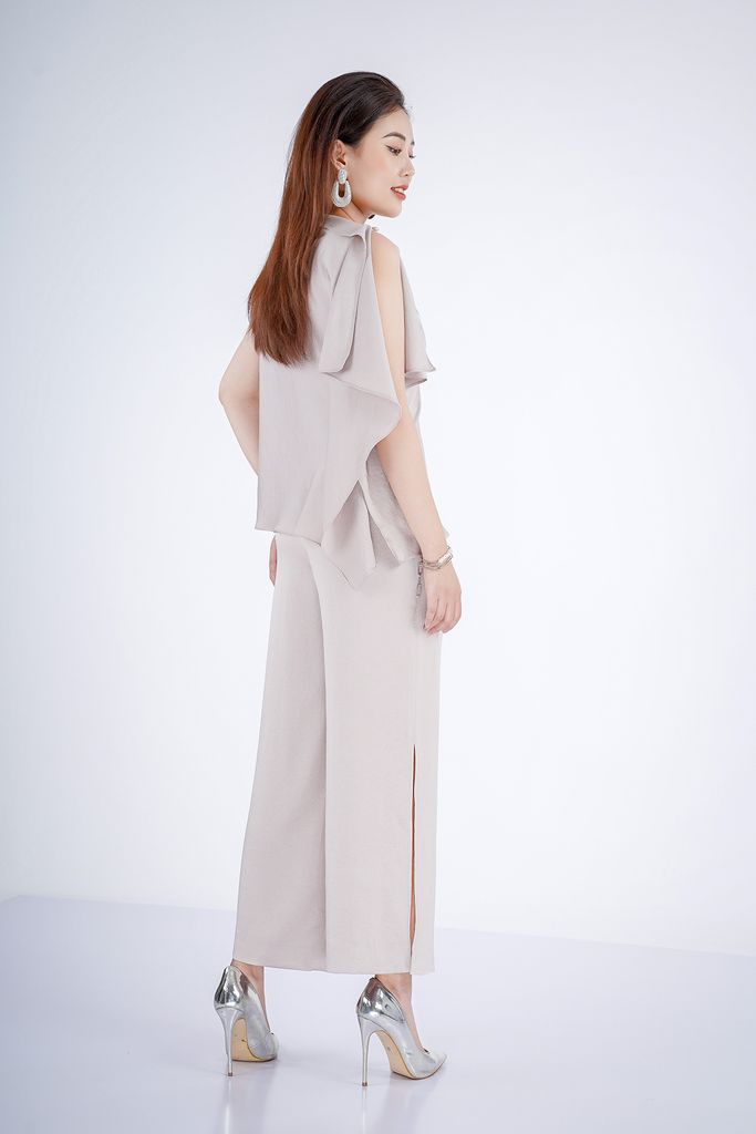 BAS32473 - Áo sơ mi chất liệu lụa dáng suông - PANTIO