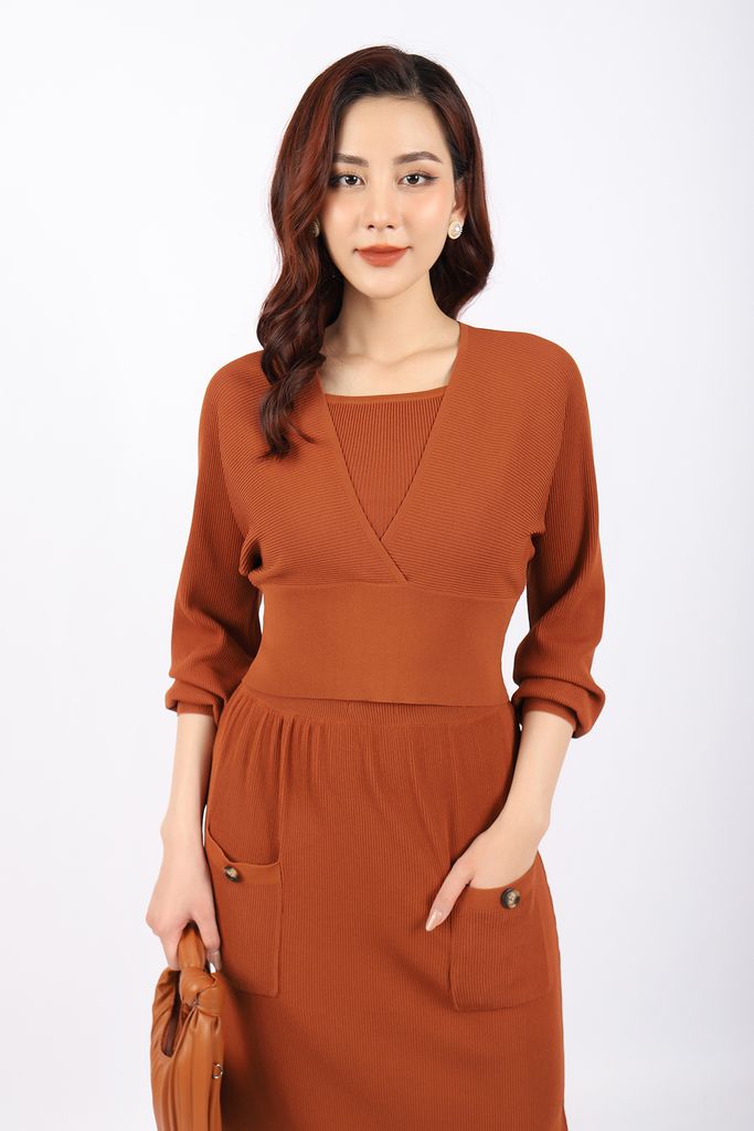 BOL376 - Áo len hai dây cao cấp dáng ôm cổ vuông - PANTIO