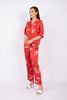 BMN7065 - Bộ đồ ngủ vải cotton lụa dáng suông áo cổ hai ve phối vải màu tay cánh rơi quần dài cạp chun - PANTIO