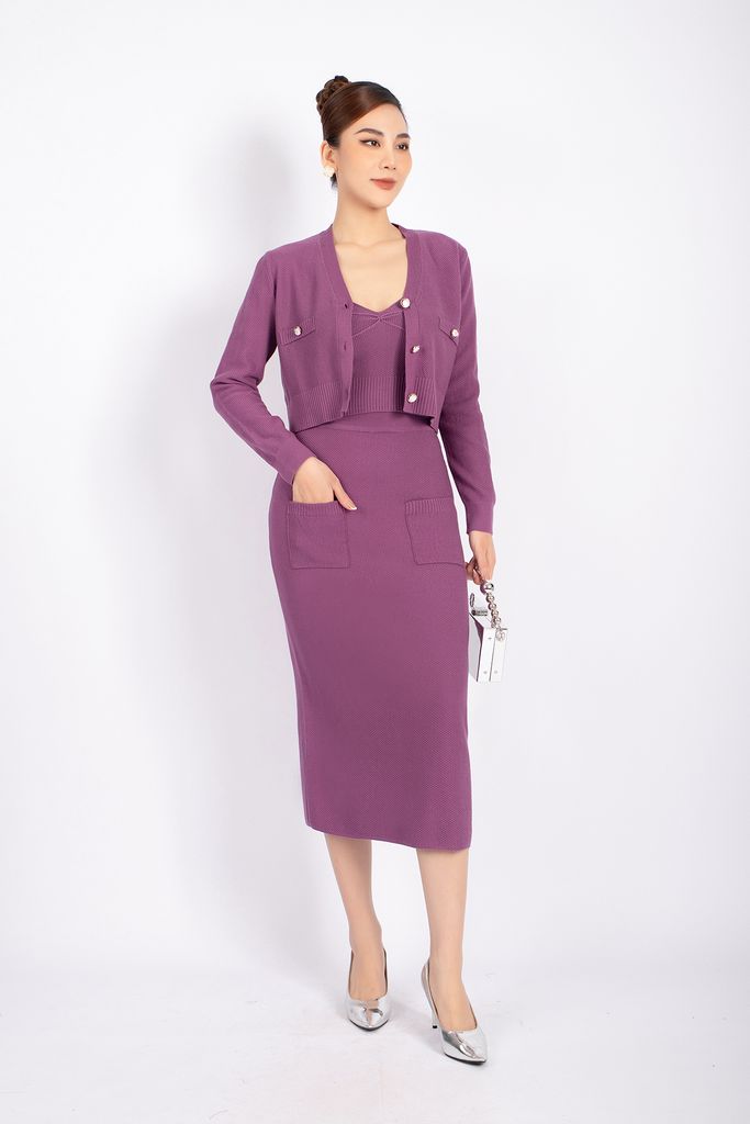 BOL276 - Áo len cardigan cao cấp dáng croptop cài cúc ngọc trai - PANTIO