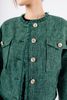 FAD9515 - Áo khoác công sở vải dạ dáng suông cổ tròn phối tua rua tạo kiểu có túi thân ngực trang trí - PANTIO