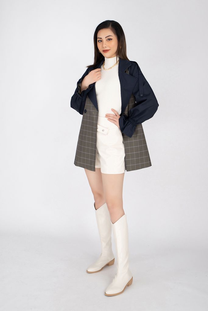 FAM9483 - Áo măng-tô chất liệu kaki cổ 2 ve cúc cài, chun tay - PANTIO