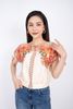 FAS33295 - Áo sơ mi công sở vải lụa dáng croptop bo chun tay tạo kiểu buộc nơ - PANTIO