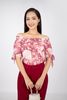 FAS33354 - Áo kiểu dạo phố vải chiffon dáng suông vai trễ bo chun tay buộc nơ tạo kiểu - PANTIO