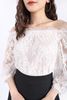 FAS73417 - Áo kiểu dạo phố vải ren dáng suông croptop trễ vai bo chun - PANTIO