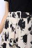 FJD51071 - Chân váy công sở vải thô dáng xòe cạp phối đai thắt lưng trang trí khóa thân sau - PANTIO