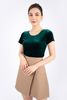 FAT5291 - Áo thun dạo phố vải nhung dáng croptop cổ tròn tay ngắn - PANTIO