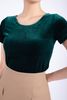 FAT5291 - Áo thun dạo phố vải nhung dáng croptop cổ tròn tay ngắn - PANTIO