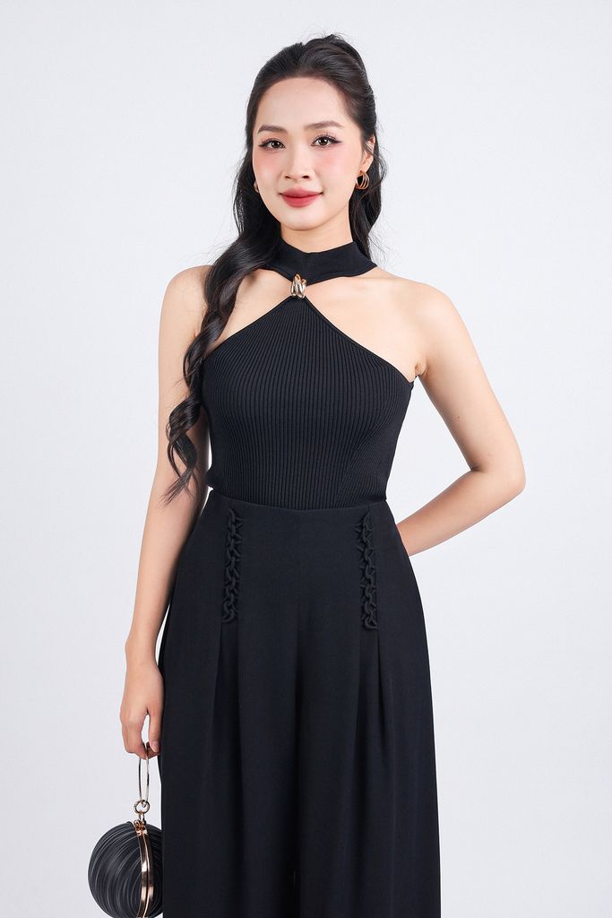 FAT5395 - Áo len cao cấp dáng ôm ngực yếm đính kim loại trang trí - PANTIO