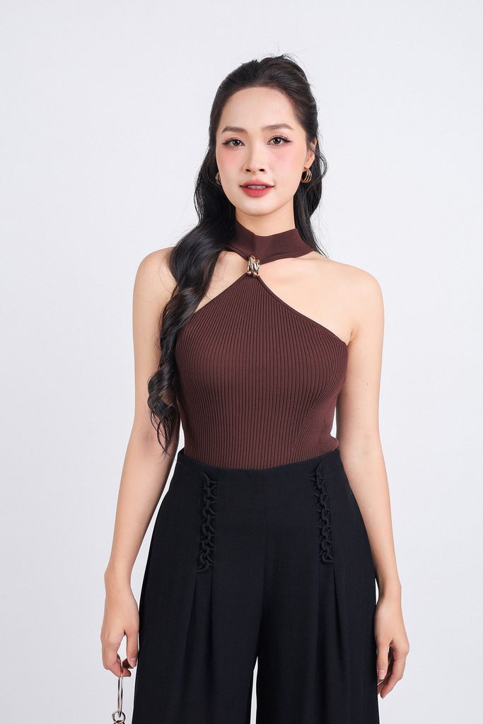 FAT5395 - Áo len cao cấp dáng ôm ngực yếm đính kim loại trang trí - PANTIO