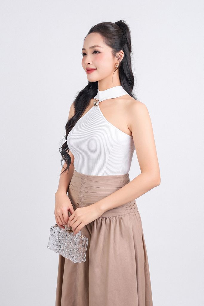 FAT5395 - Áo len cao cấp dáng ôm ngực yếm đính kim loại trang trí - PANTIO