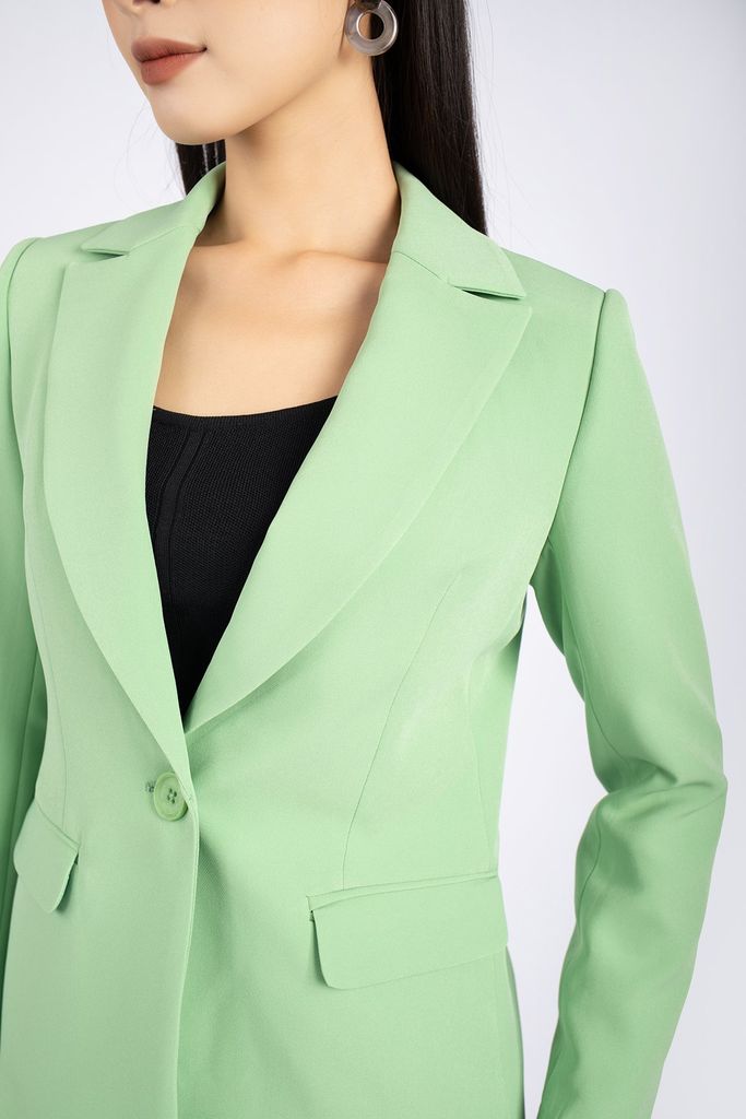 FAV9922 - Áo vest nữ công sở vải thô dáng suông cổ 2 ve phối túi thân ngực - PANTIO