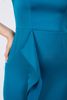 FDC14116 - Đầm công sở vải lụa dày dáng ôm có lót vải habutai cổ tròn chân đổ bèo lệch tạo kiểu khoá thân sau - PANTIO