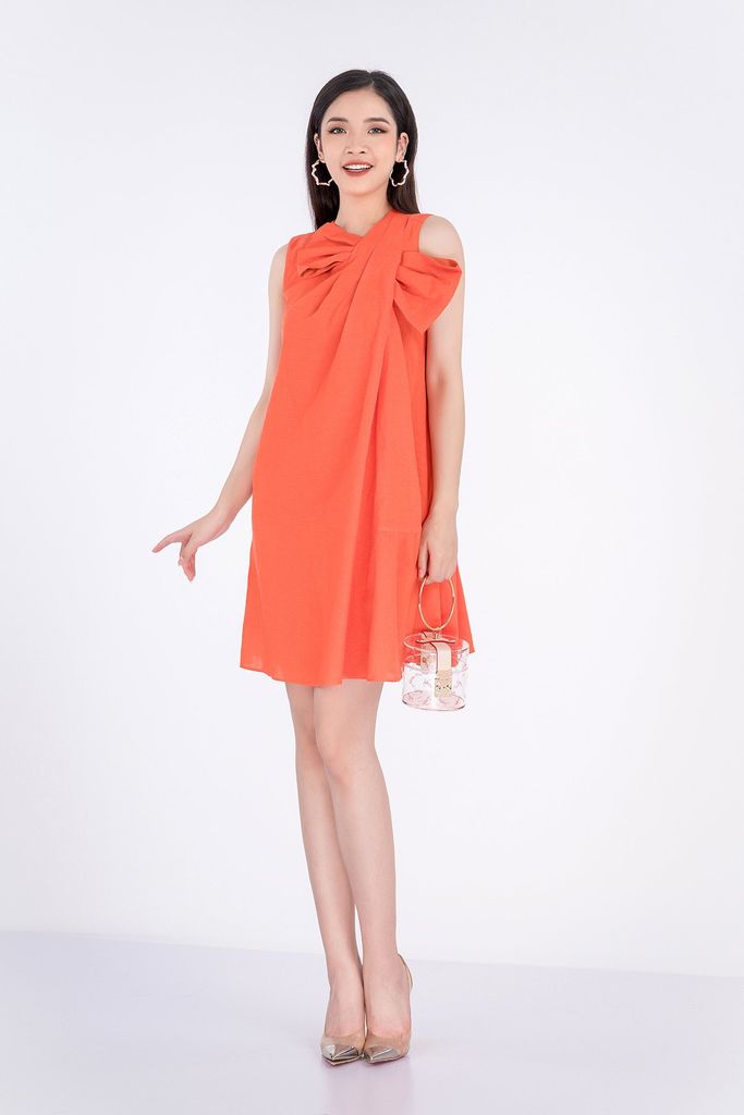 FDC33025 - Đầm dạo phố dáng suông chất liệu linen không tay - PANTIO