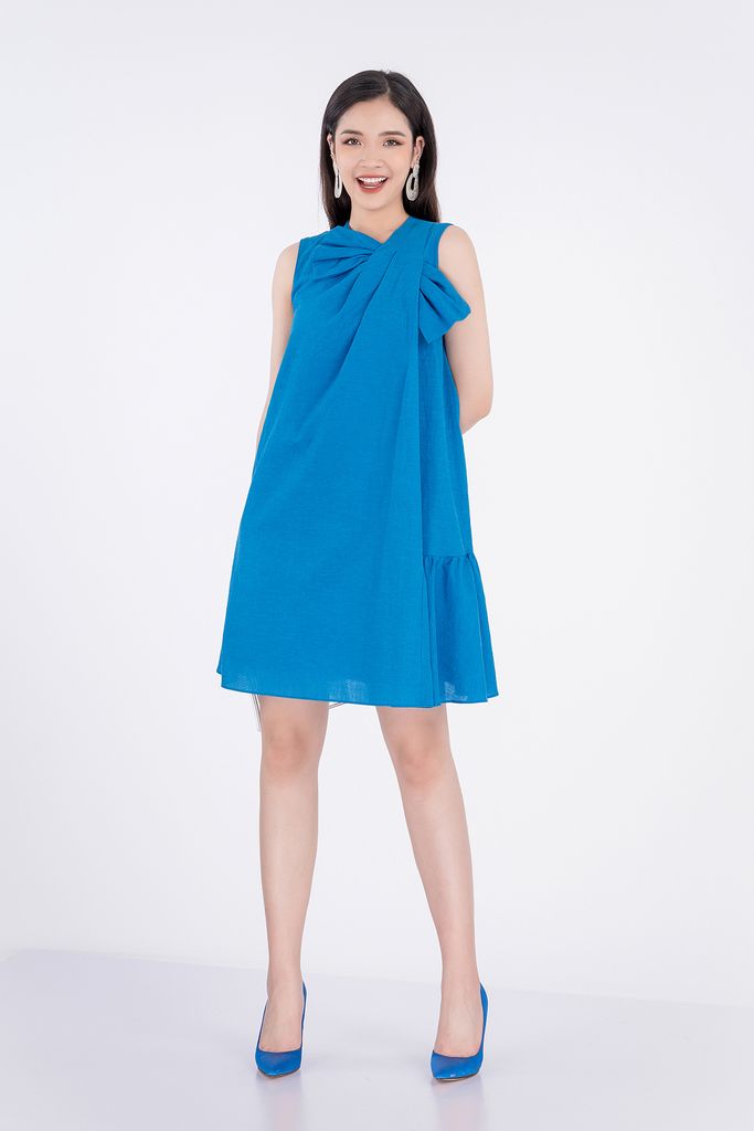 FDC33025 - Đầm dạo phố dáng suông chất liệu linen không tay - PANTIO